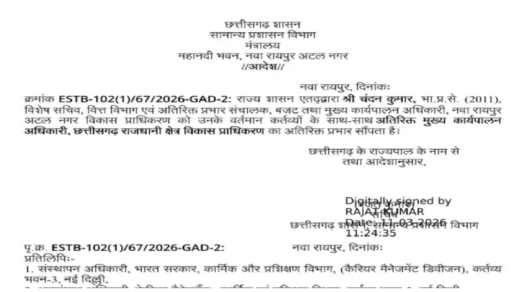 Chhattisgarh IAS Transfer March 2026